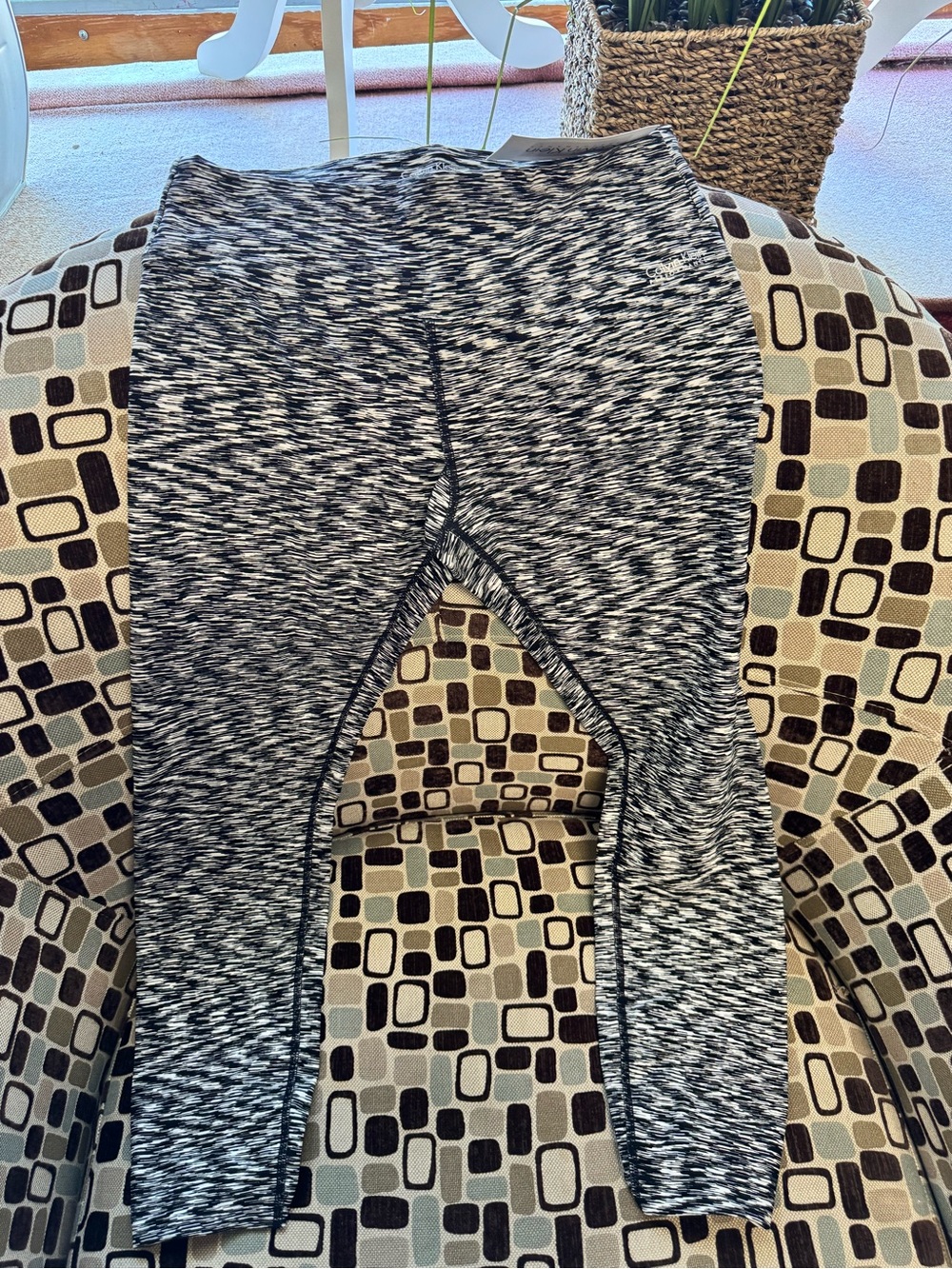 Calvin Klein Performance Black and White Space-Dye Leggings